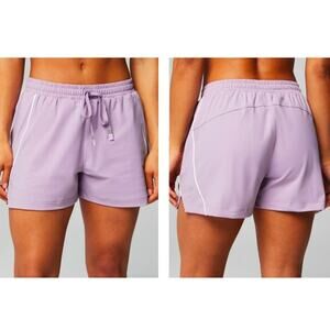 New FABLETICS The Piped One Short 3" Athletic Shorts Women's Grape Taffy/White